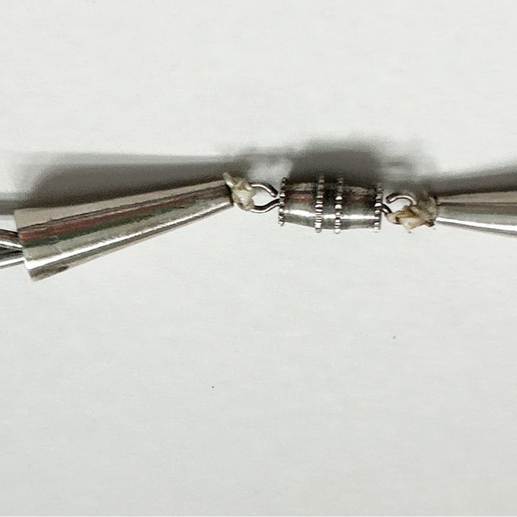 Vintage Southwestern Two Strand Fetish Turquoise Coral Sterling Silver Necklace - Picture 13 of 13